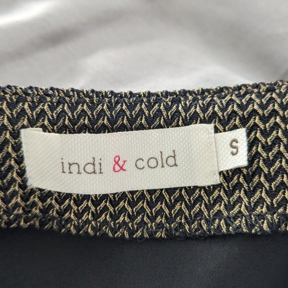 Black and gold metallic midi skirt Indi&Cold - Picture 5 of 6